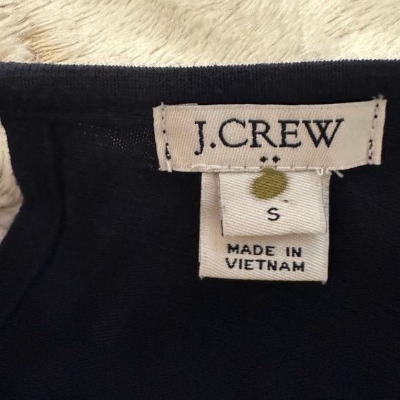 J. Crew Tank Top Navy Blue Floral Trim - Picture 6 of 7